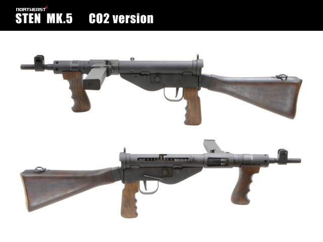 NorthEast Sten Mk5 木製ストック マシンカービンGBB (CO2 version)