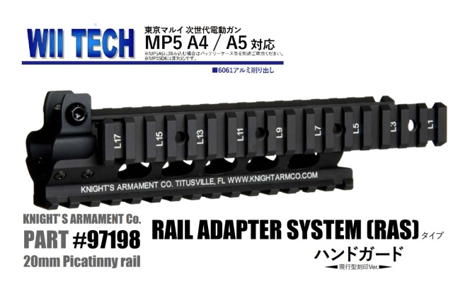 東京マルイ VFC MP5 KACタイプRASハンドガード VegaForceCompany VFC KACタイプ MP5 RAS ハンドガード BK