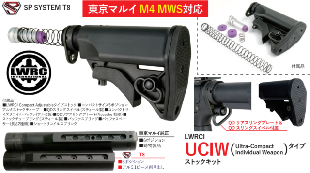 T8 東京マルイ M4 MWS 対応 LWRCI UCIWタイプストックキット