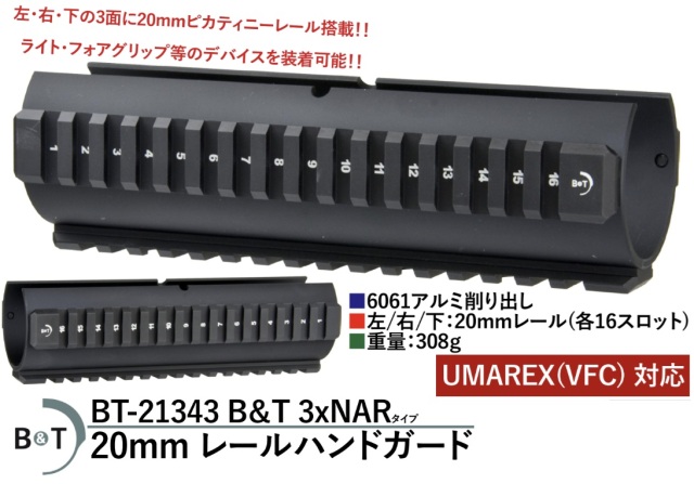 WIITECH VFC MP5SD GBB用B&T 3xNARタイプ20mmレールハンドガード